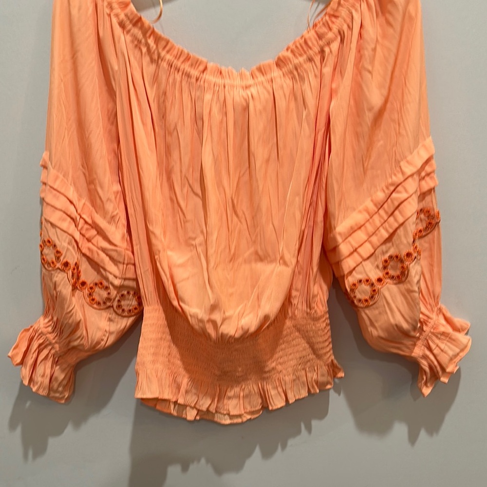 NWT RAMY BROOK Peach Off-Shoulder Women's Top - Picture 7 of 8